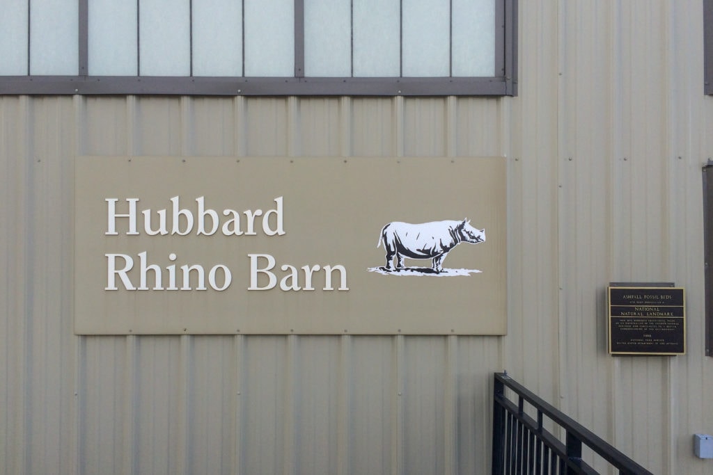 The Hubbard Rhino Barn houses the ongoing excavation.