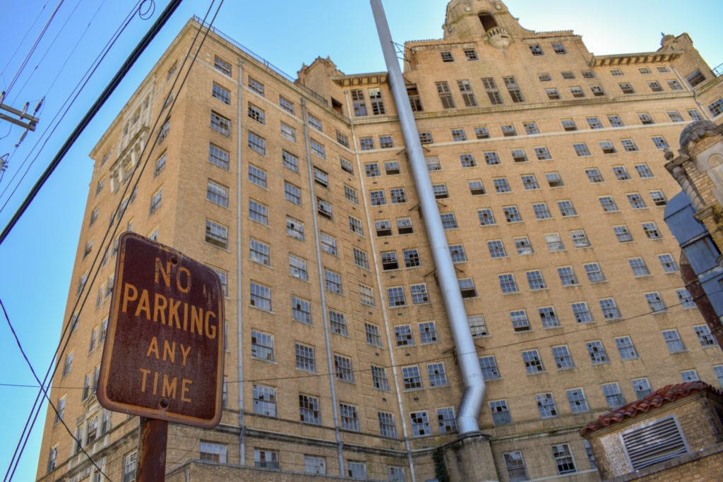 The Baker Hotel, one of several grand hotels that sits along the Bankhead.