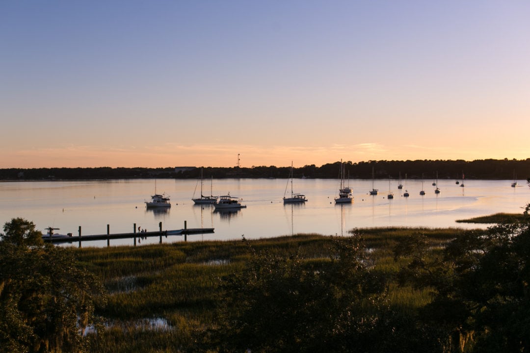 Beaufort River at sunset.