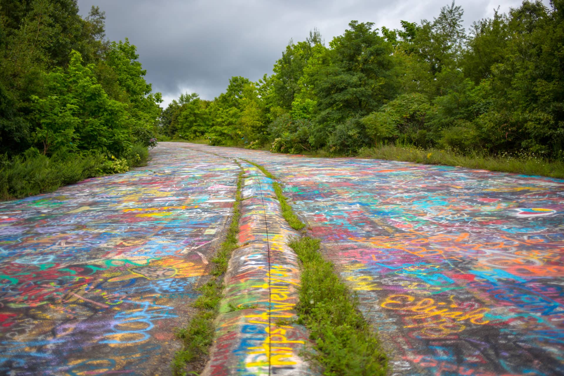 The graffiti highway is less than a mile long.