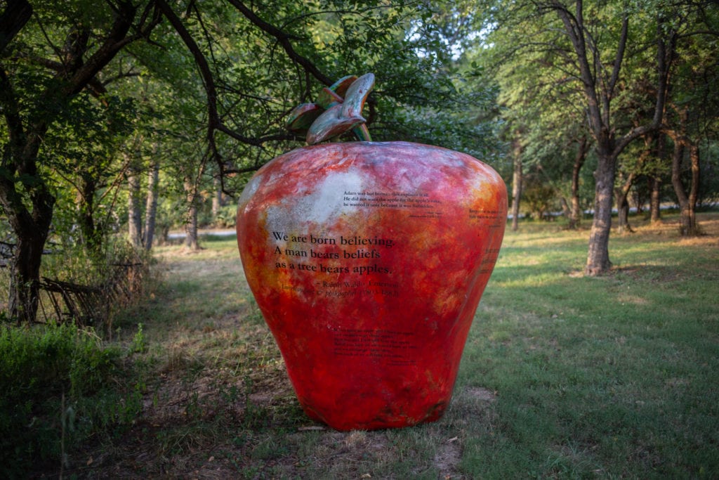 An oversized apple.