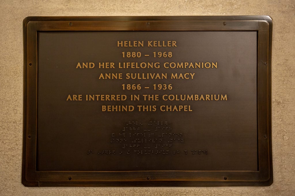 Helen Keller is interred alongside Annie Sullivan.