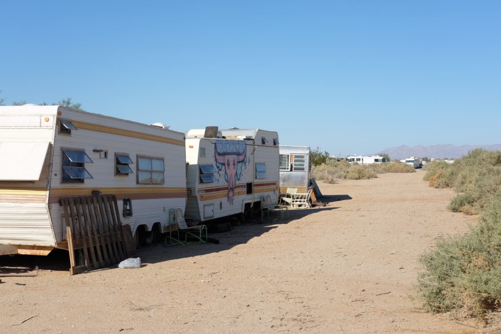 Slab City residents often turn their trailers into art pieces.