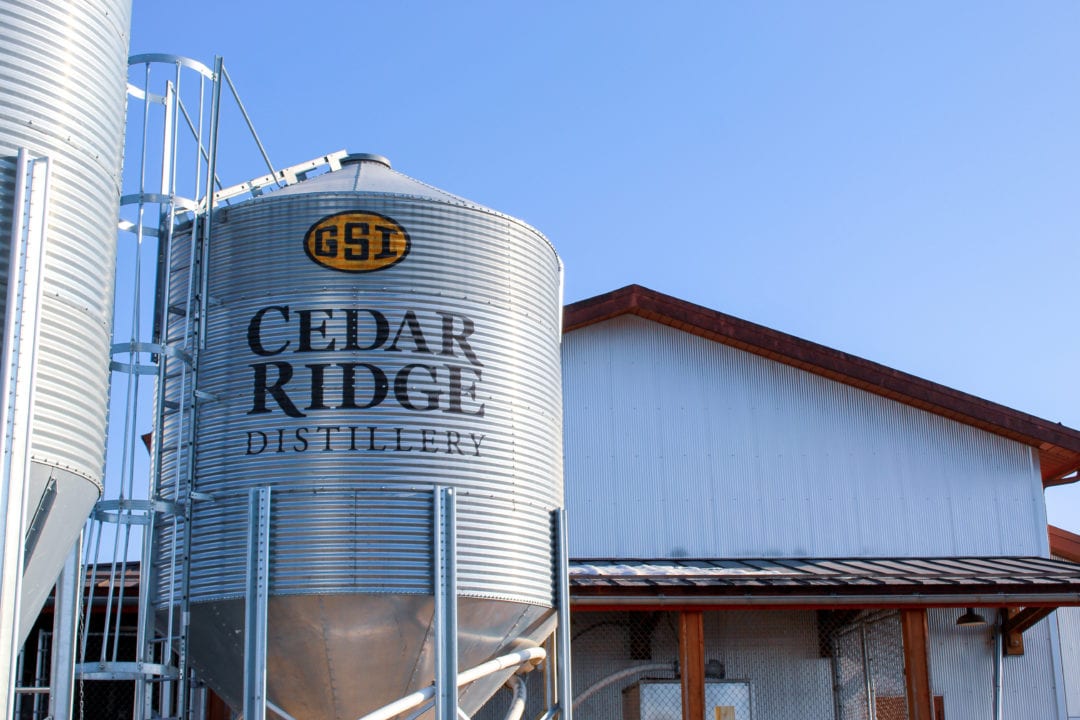 Cedar Ridge Winery and Distillery building near Iowa City and Cedar Rapids