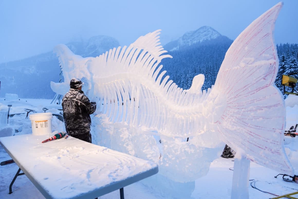 Teams of world-class carvers create frosty masterpieces during Banff's ...