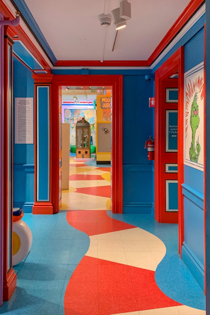 A colorful hallway.