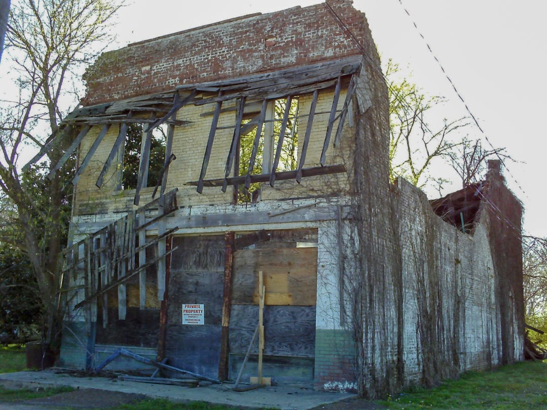 The remains of Bryant's Grocery and (Meat) Market in 2009.