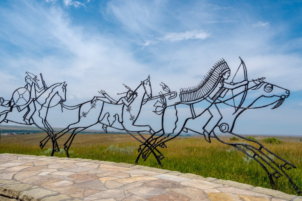 Sioux and Cheyenne Memorial at Little Bighorn Battlefield National Monument in Crow Agency, Montana.