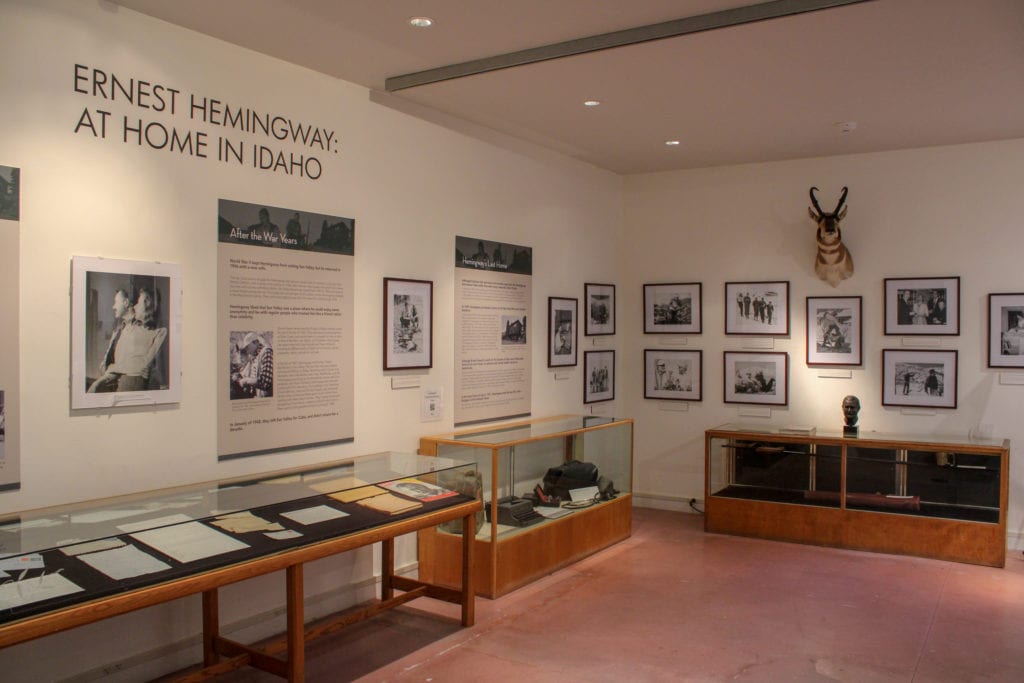 The Sun Valley History Museum's permanent "Hemingway: At Home in Idaho" exhibit contains photos and other artifacts from his long, colorful tenure there.