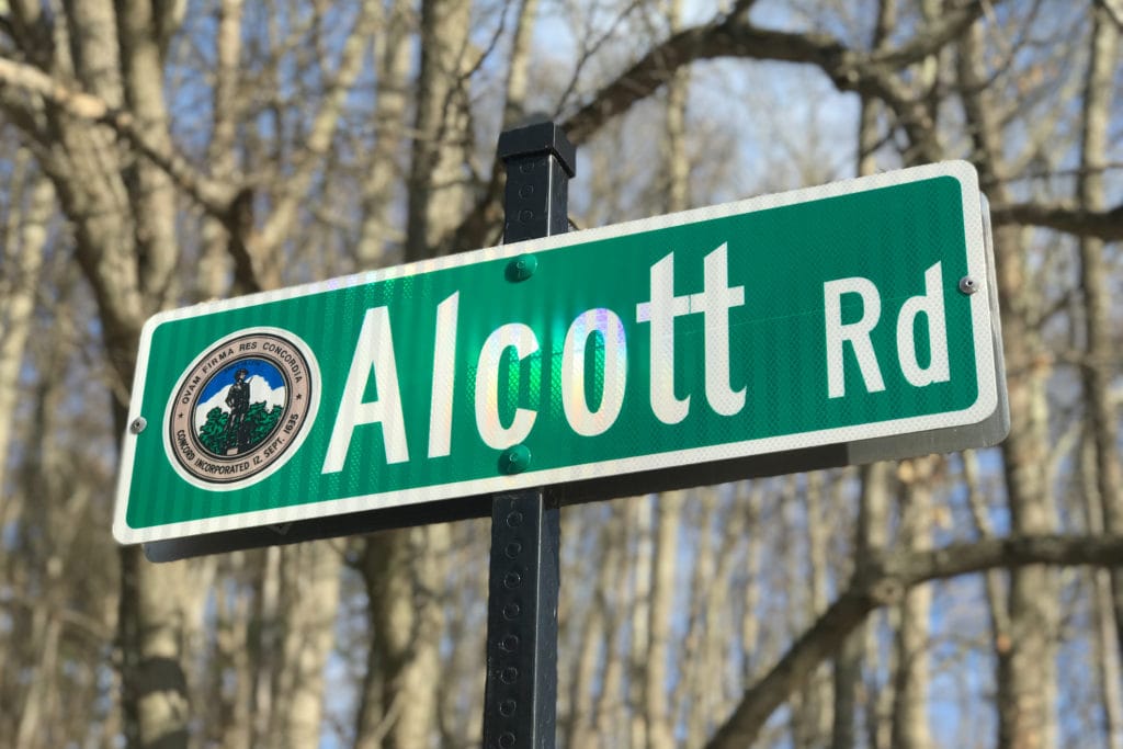 Alcott Road sign.