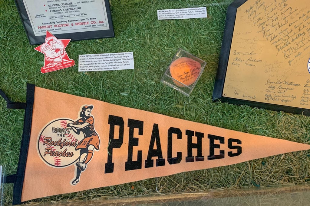 A Rockford Peaches pennant.