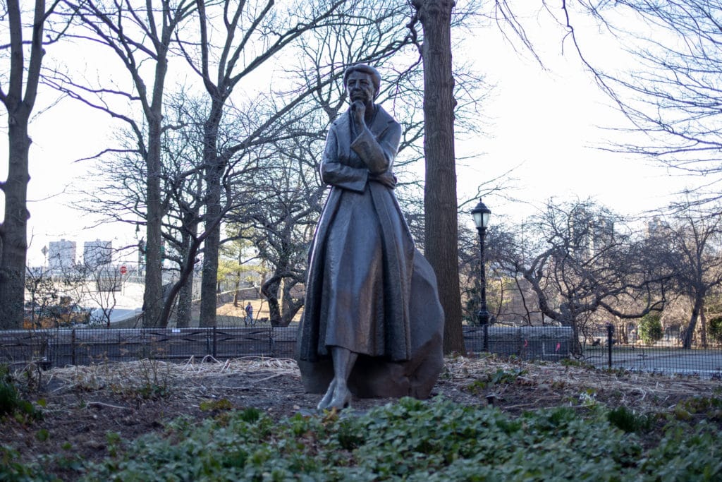 Eleanor Roosevelt was sculpted at "heroic scale."