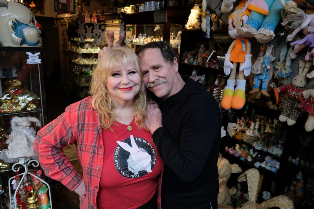The Bunny Museum's co-founders Candace Frazee and her honey bunny Steve Lubanski. They have been together for 27 years and the museum pays homage to their love and passions.
