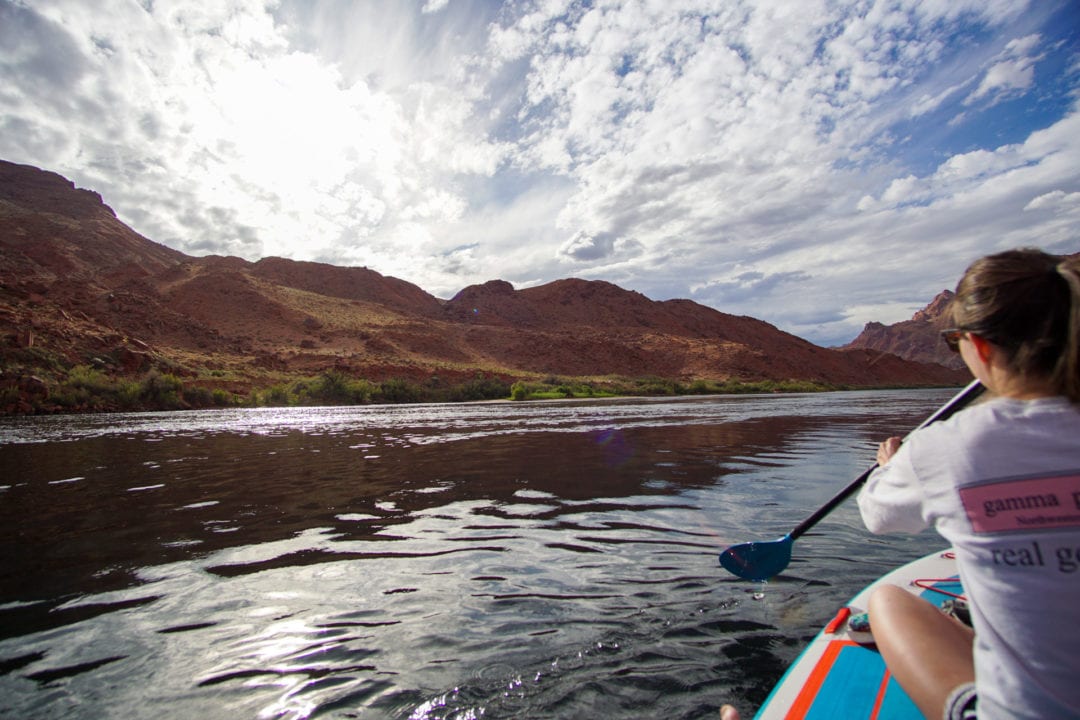 The author paddling along the Colorado River during a 15-mile trip.