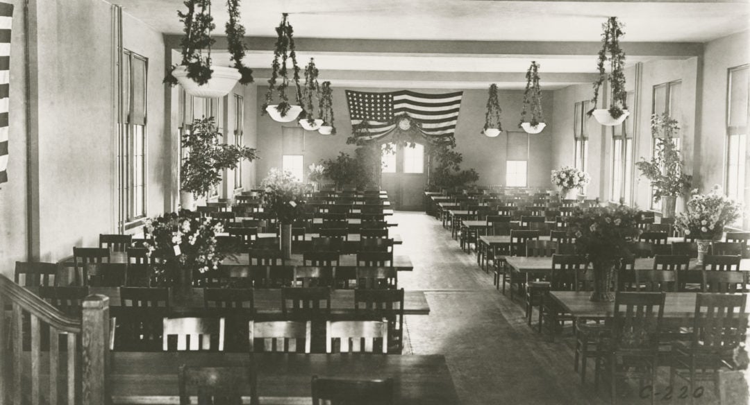 The former dining hall is now the Wisconsin Room.