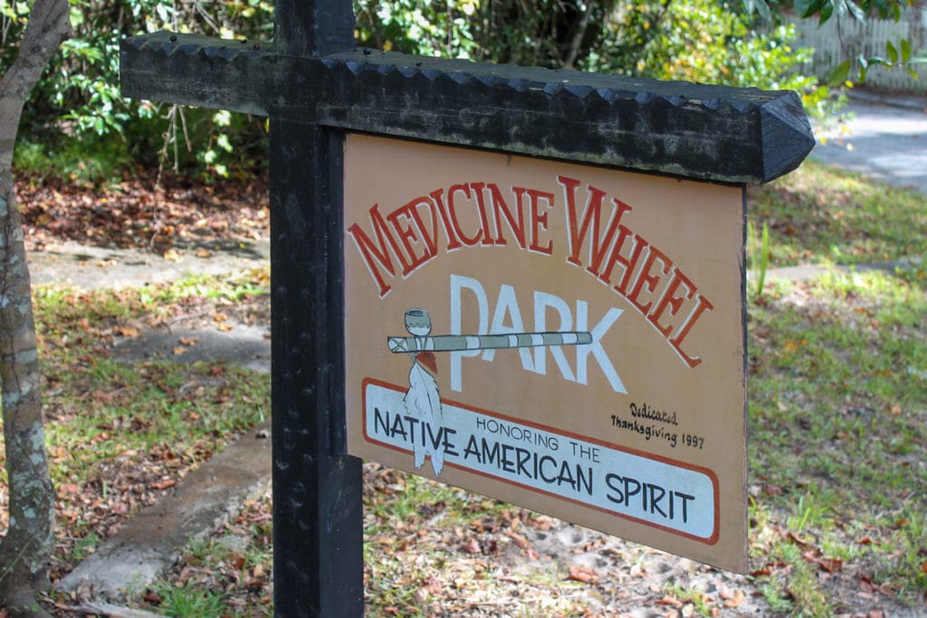 Medicine Wheel Park sign.