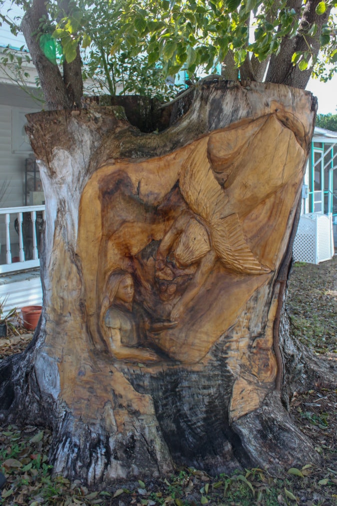 Carved tree.