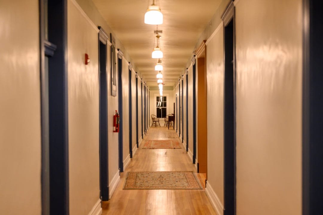 Main second floor corridor.