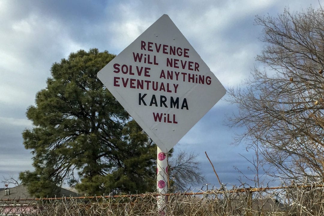 "Revenge will never solve anything eventually karma will."