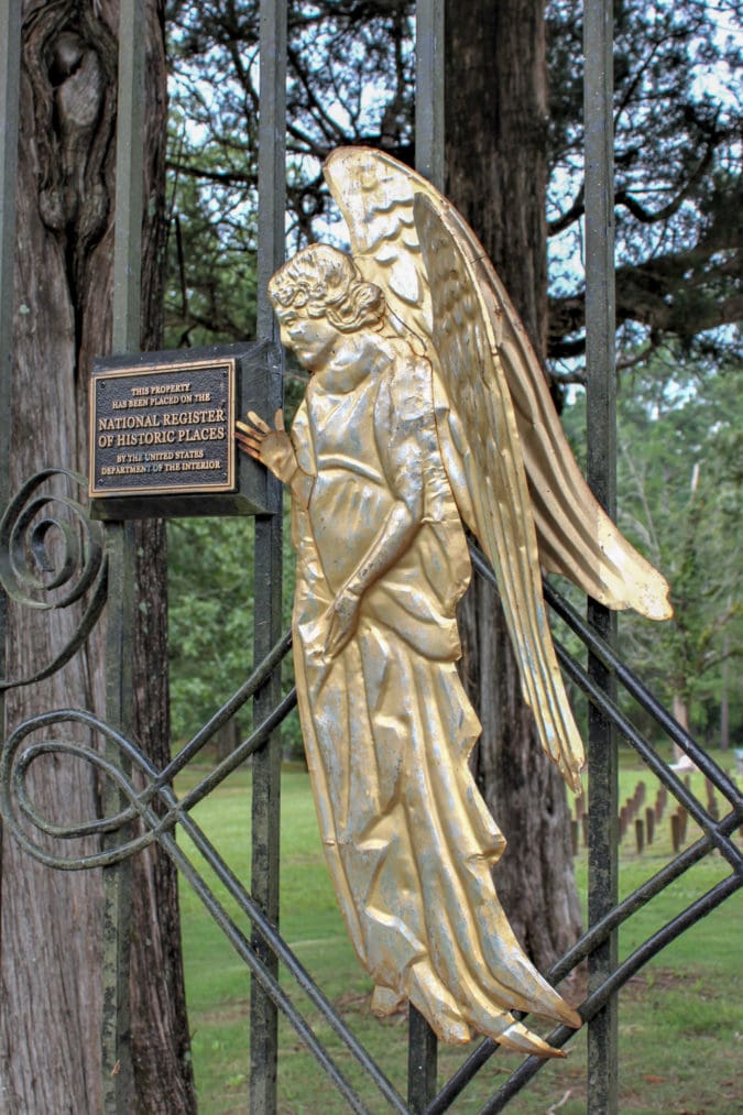 The entrance to Cedar Lane Cemetery.