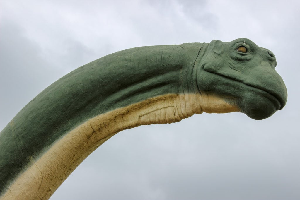 Dino was advertised as weighing 20 tons and stretched 780 feet—or "56 kids"—long.
