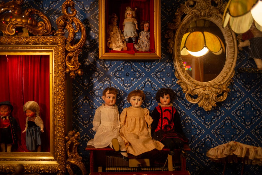 The massive collection includes carousels made especially for dolls.