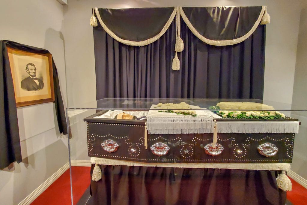 Replica of Lincoln's casket.