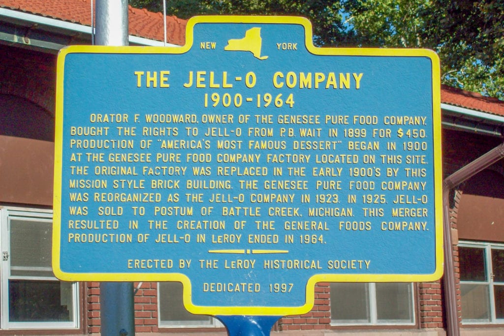 Original Jell-O factory historic marker.