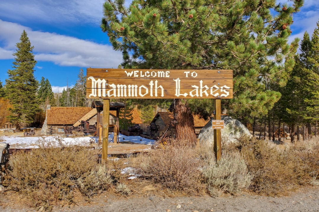 A Mammoth sign located near Hayden cabin welcomes visitors to the area.