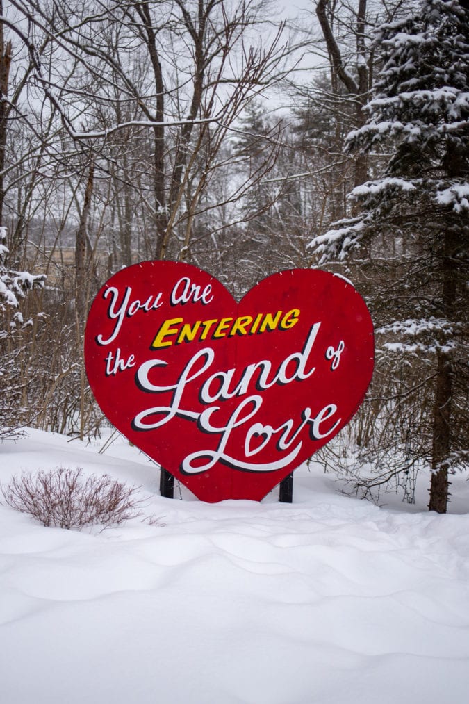 Land of Love sign.