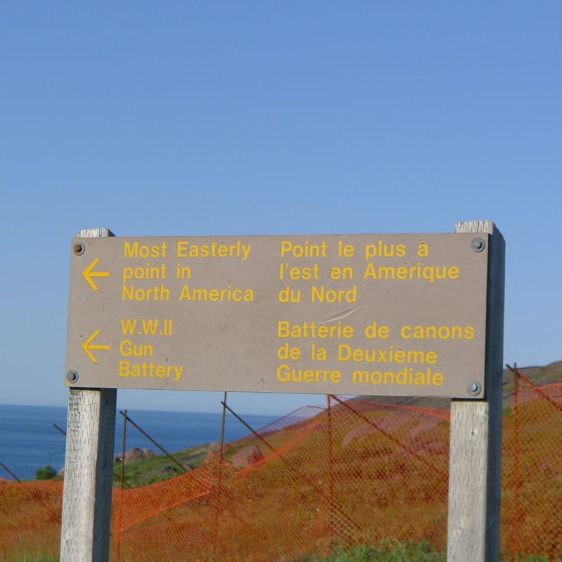 A sign that reads "Most Easterly point in North America"