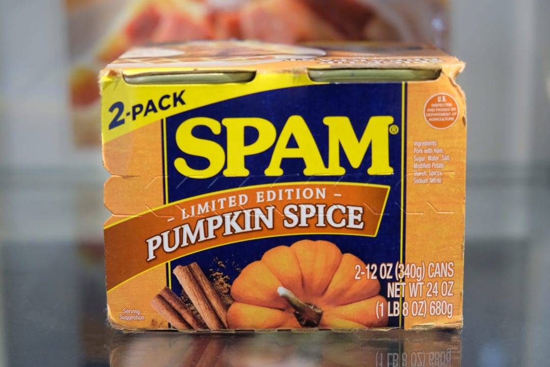 a can of pumpkin spice spam