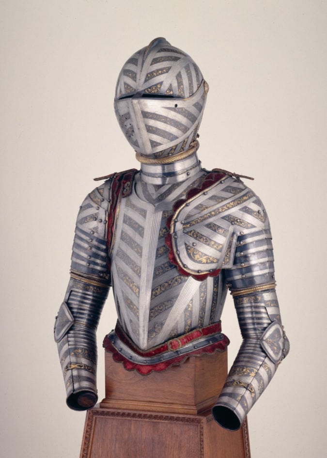 An elaborately decorated suit of armor