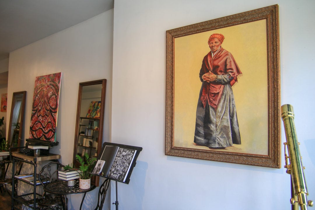 a framed portrait of harriet tubman