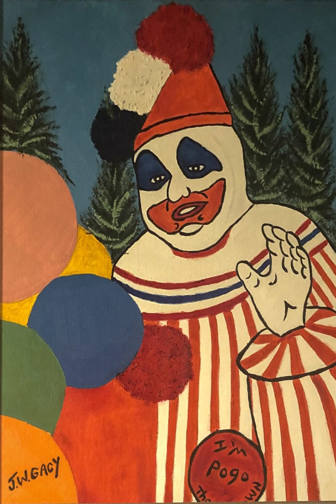 A painting of a clown by john wayne gacy