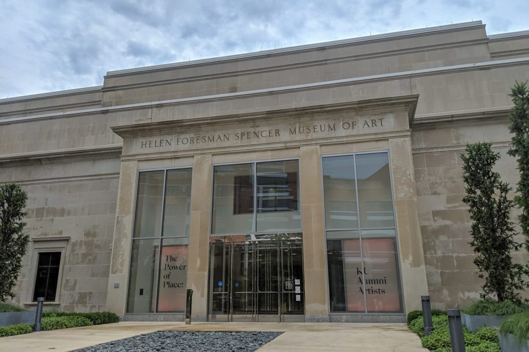 the entrance to the spencer museum of art