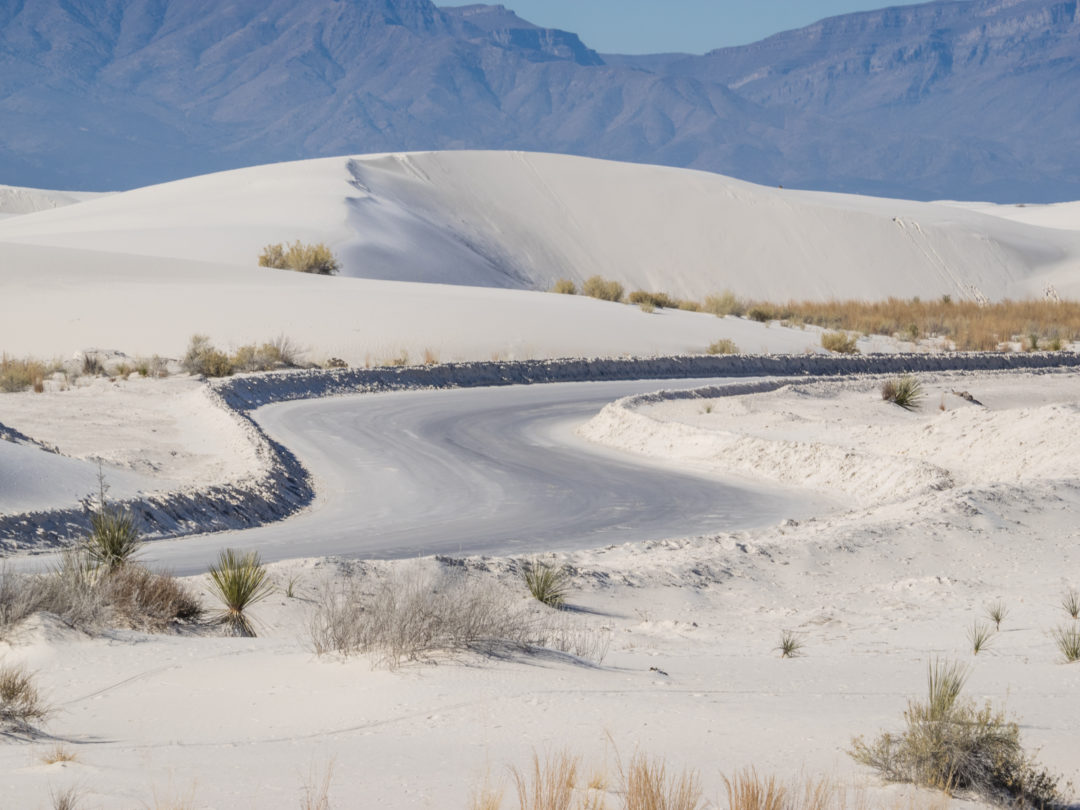Sand dunes spreading across White Sands National Park. 