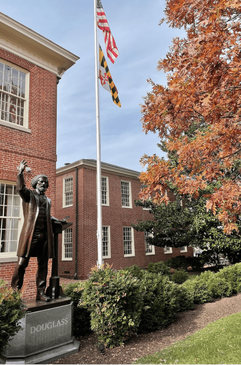 Frederick Douglass statue in Easton, Maryland.