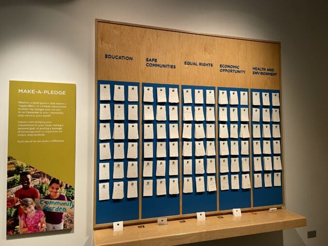 Interactive pledge wall at the Illinois Holocaust Museum