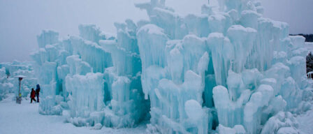 Ice castles, winter festivals, and frozen attractions