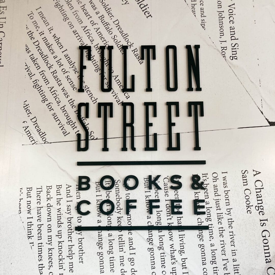 Fulton Street Books & Coffee signage