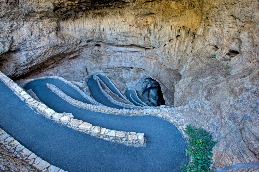 Natural entrance switchbacks at Carlsbad Caverns National Park