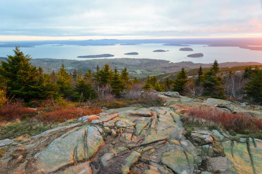 View from the top of Cadillac Mountain in Acadia National Park