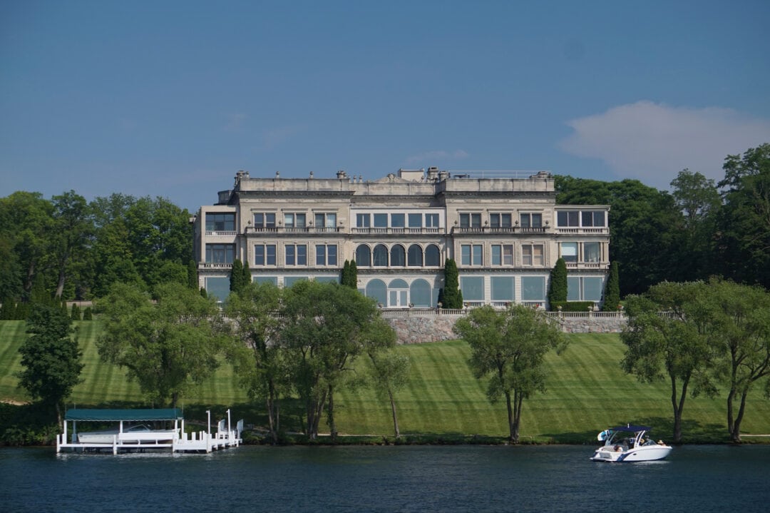 The famous Stone Manor, the largest home in Lake Geneva, Wisconsin