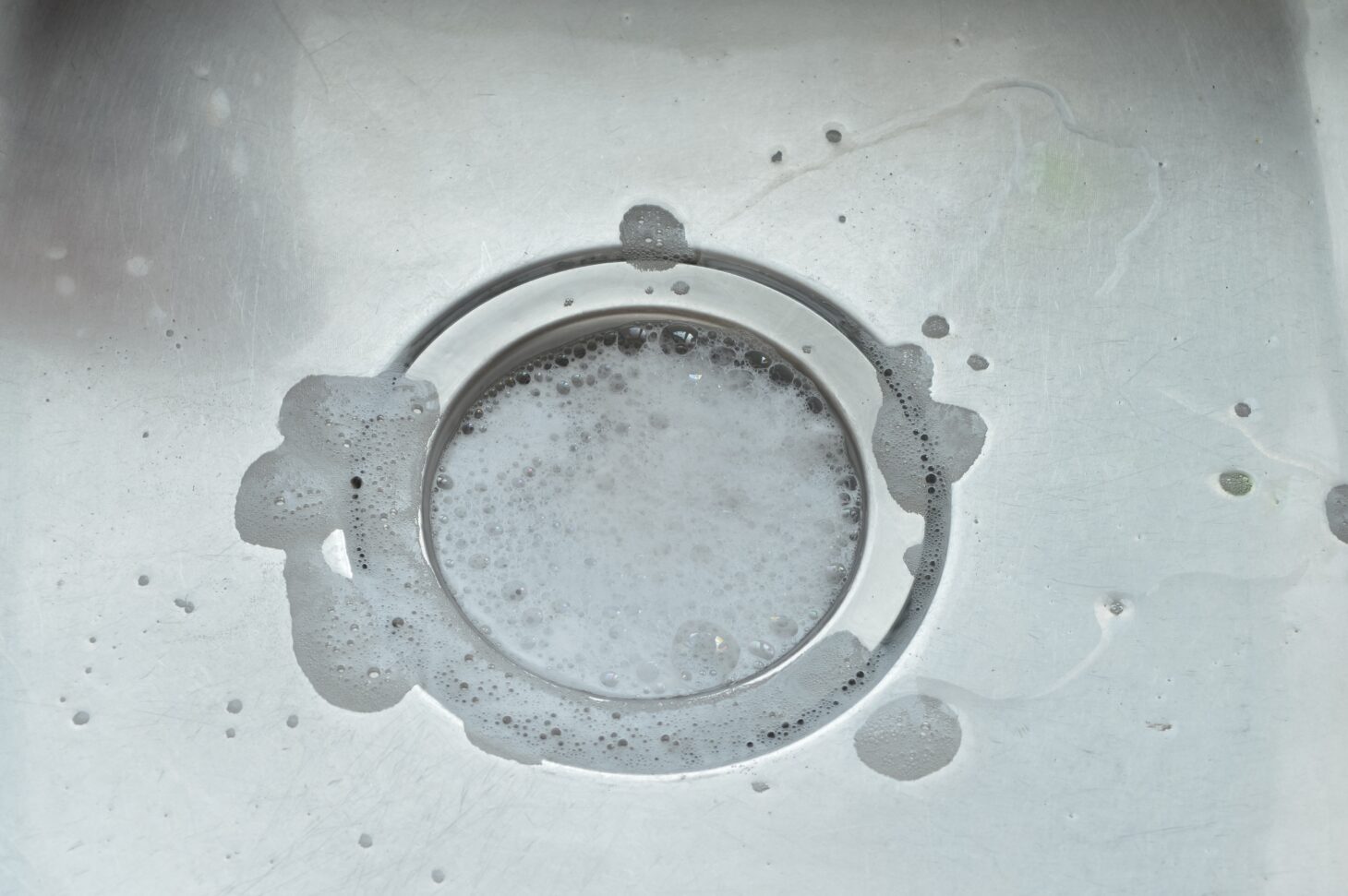 A drain foaming with cleaner