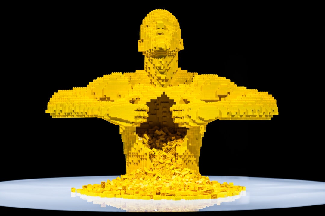 Man made with yellow LEGO bricks
