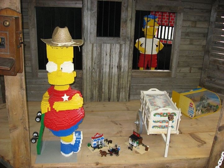 Bart Simpson built with LEGO bricks 
