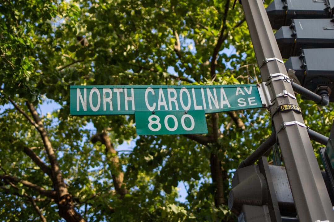 a street sign for north carolina avenue