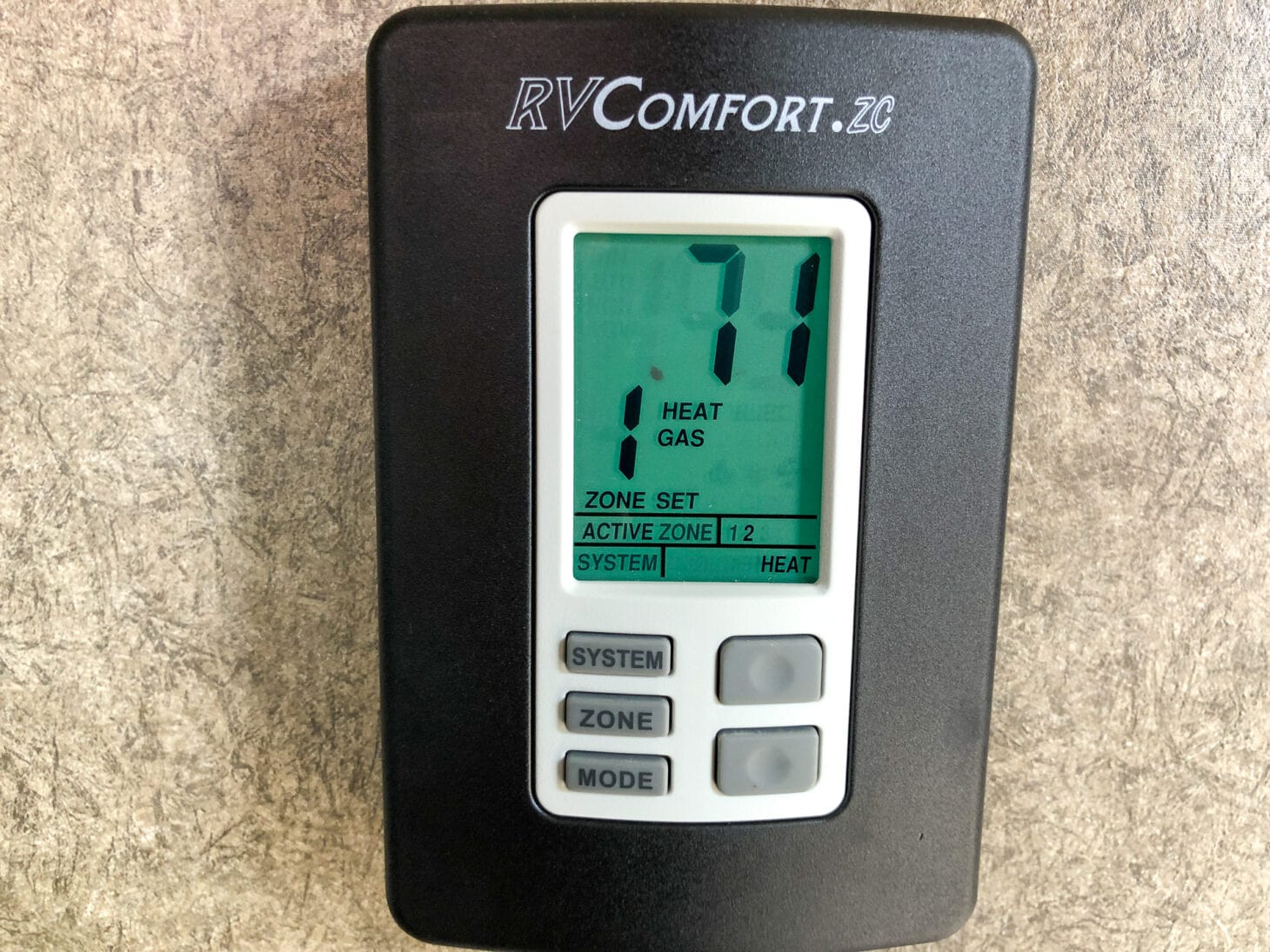 RV thermostat reading 71