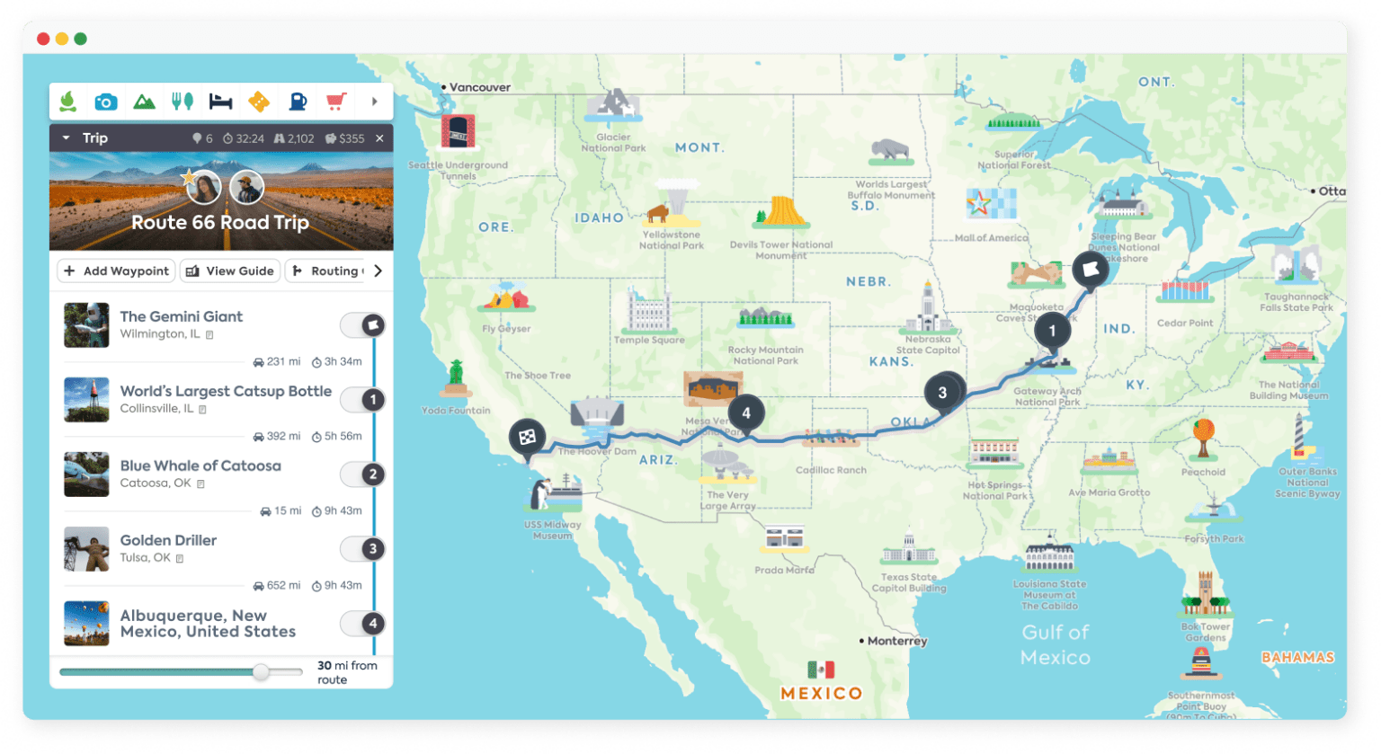 Roadtrippers App